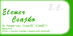 elemer csajko business card
